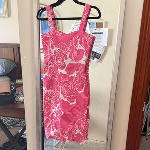 RARE Hot Pink Versace Jeans Couture Pink Floral Women's Dress